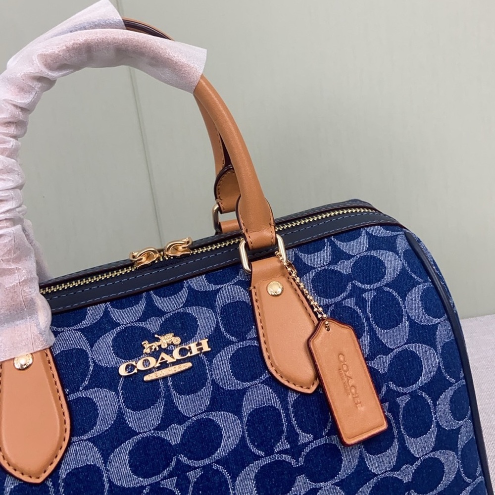 🌵Coach Rowan Large Satchel Bag In Signature Denim Canvas CY699 NWT original Pack - Picture 7 of 9